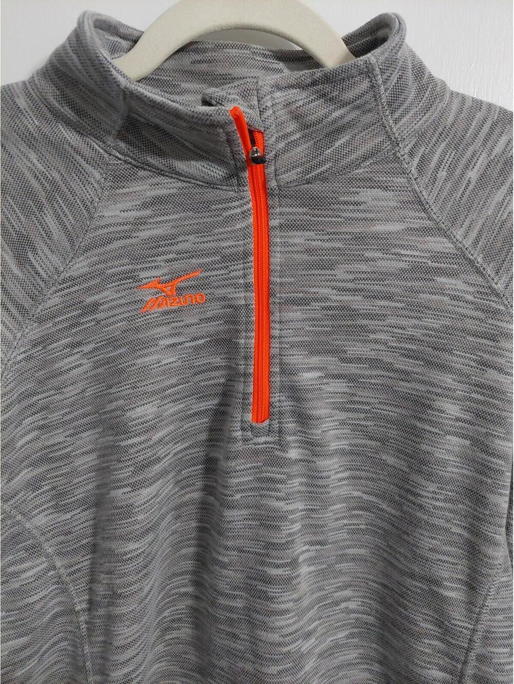 Mizuno Gray Long Sleeve Quarter Zip Pullover